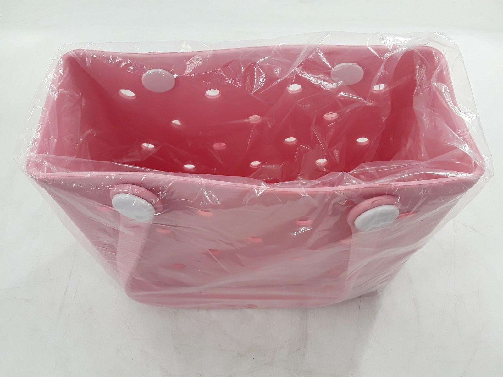 Small Rubber Tote Bag, Lightweight EVA Beach Bag Waterproof Open – PINK