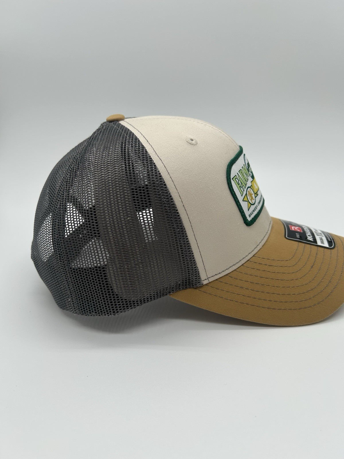 Richardson 112 Trucker Hat Patch Mesh Back Adjustable Tan/Gray/Green One Size