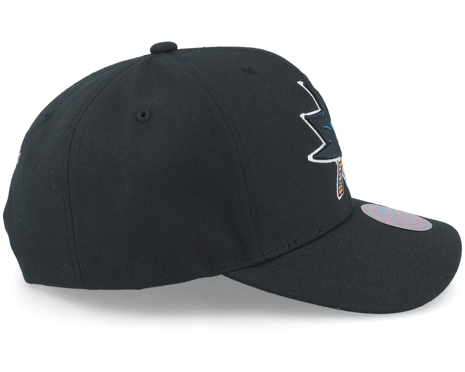 MENS MITCHELL & NESS NHL TEAM GROUND 2.0 PRO SNAPBACK SHARKS – BLACK