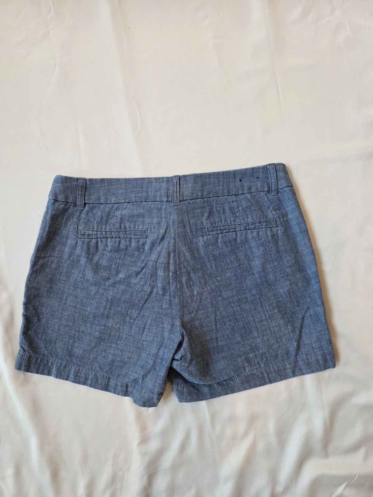 J.CREW Women’s Blue Chambray Chino Shorts Size 6 100% Cotton Pockets Lightweight