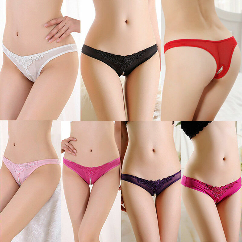 ☆USA☆ Sexy Women Lace Thong G-string Panties Lingerie Underwear Crotchles T-back