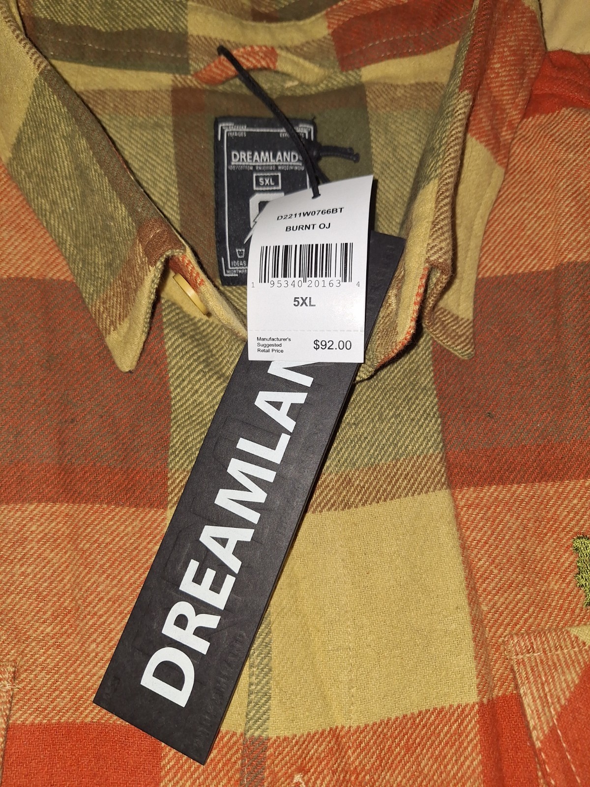 Mens Dreamland Flannel Size 5X