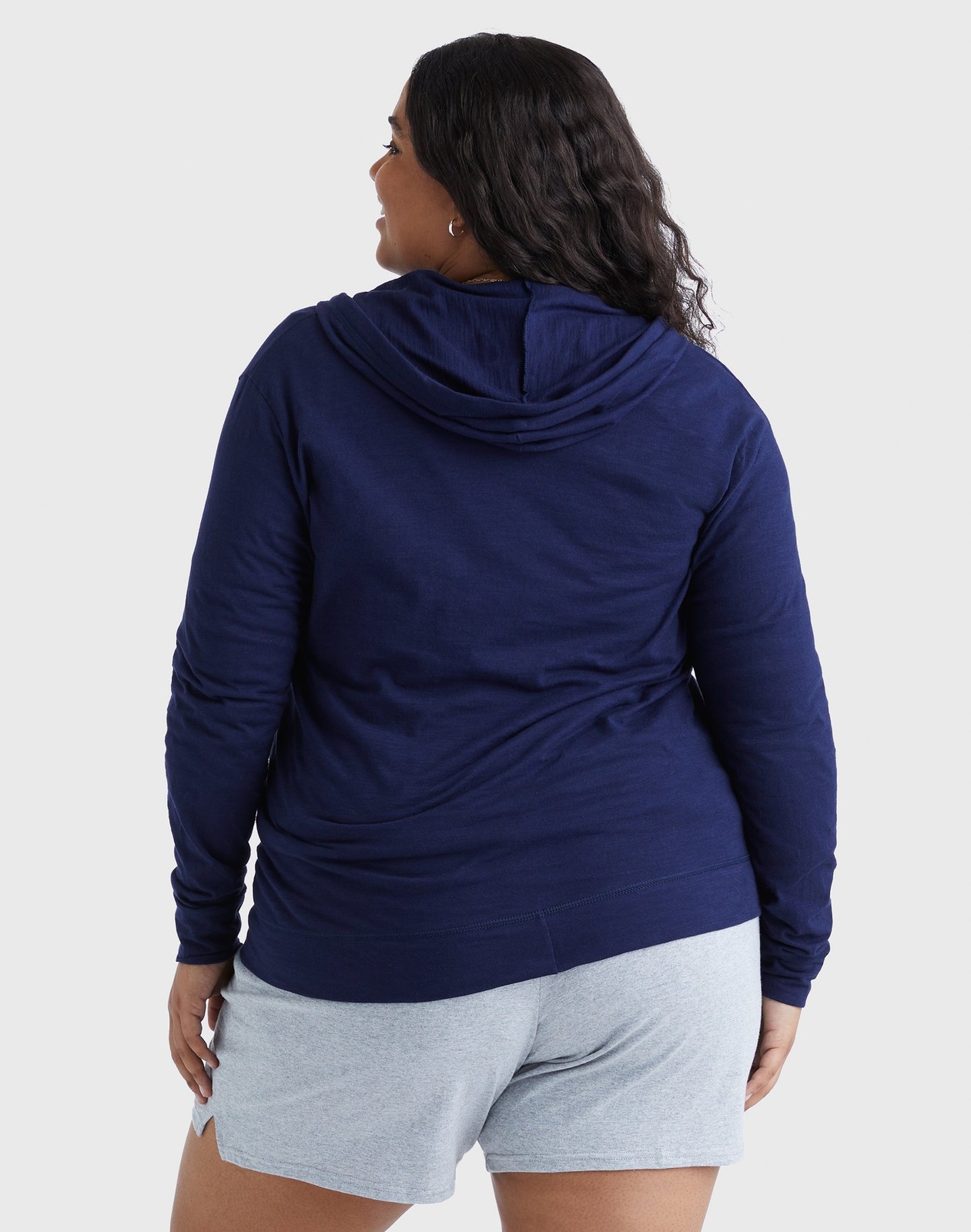 Just My Size Hoodie Women Full-Zip SlubCotton Lightweight Jersey Packets 1XL-5XL
