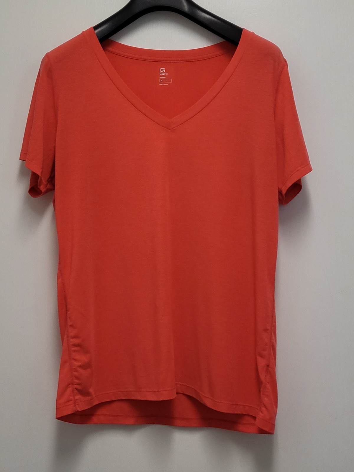 Gap Fit Breathe Shirt Womens XL Short Sleeve Activewear Stretch Orange