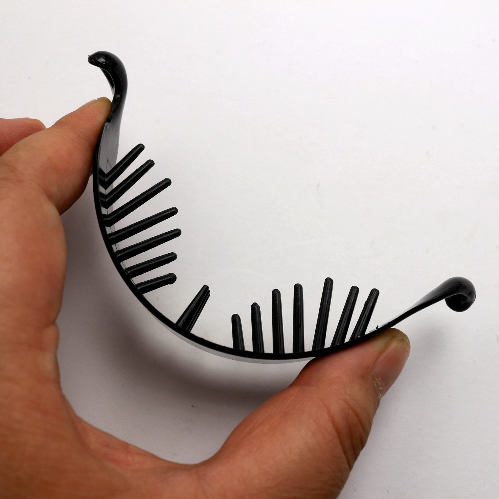 10 Pcs Black Plastic Twisted Ponytail Clip Holder Hair Claw 58mm Bun Maker Craft