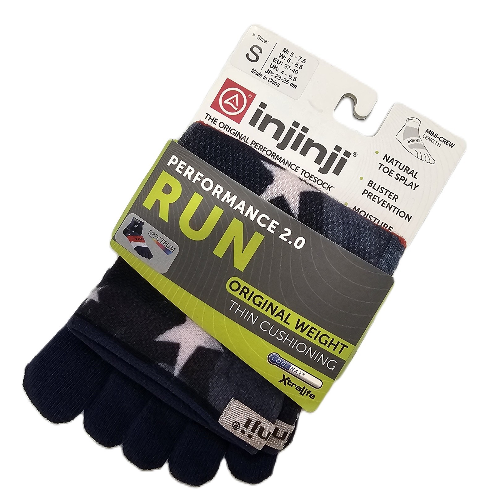 Injinji Run Original Weight Mini Crew Toe Socks (Size: Small)