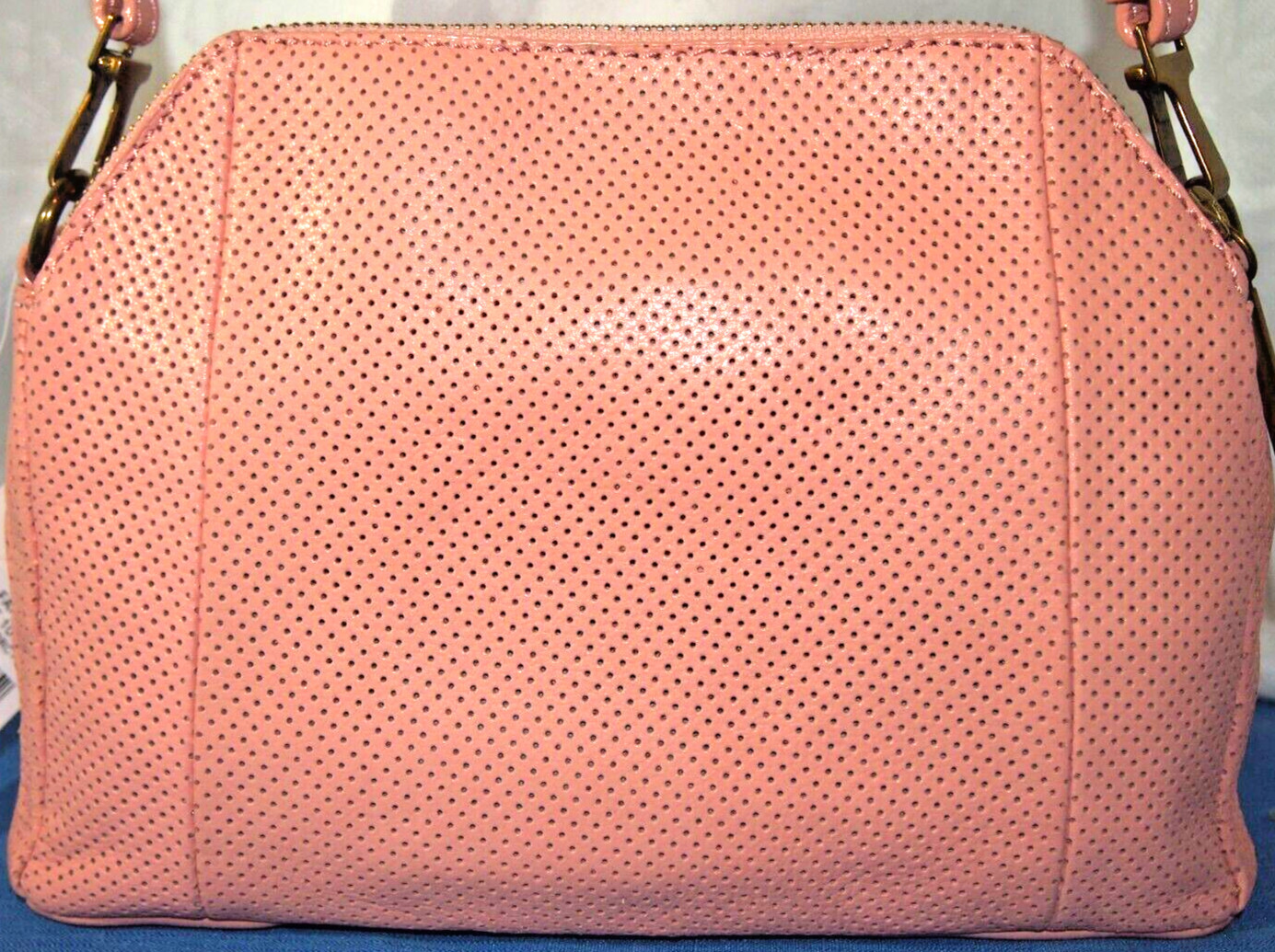 Elliott Lucca FARO Apricot Perforated Leather Crossbody/Shoulder Bag/Clutch-NWT