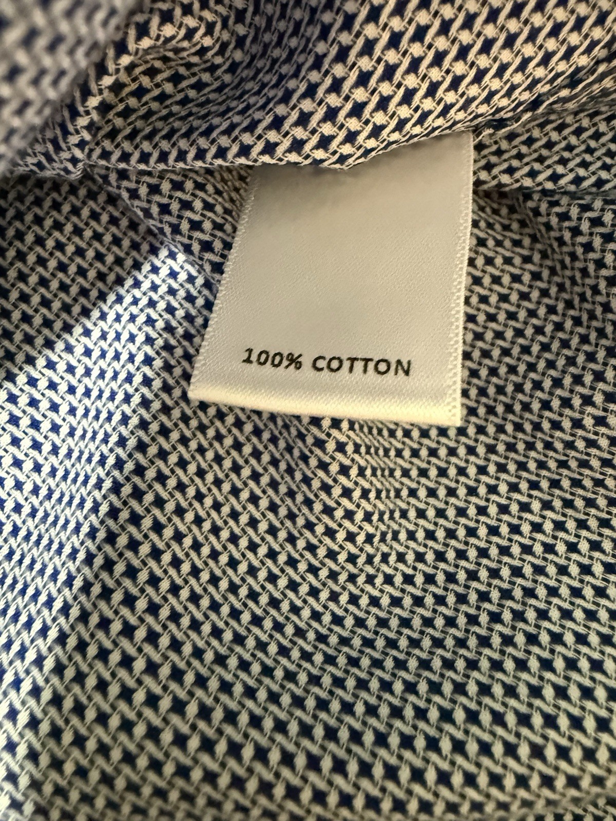 Murano Liquid Luxury Men’s Slim Fit Button-Up Shirt Blue Geometric Size S