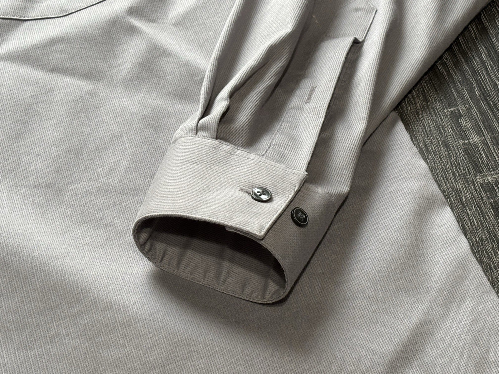Van Heusen Stain Shield Stretch Dress Shirt Gray Reg Fit 16-16 1/2 34/35