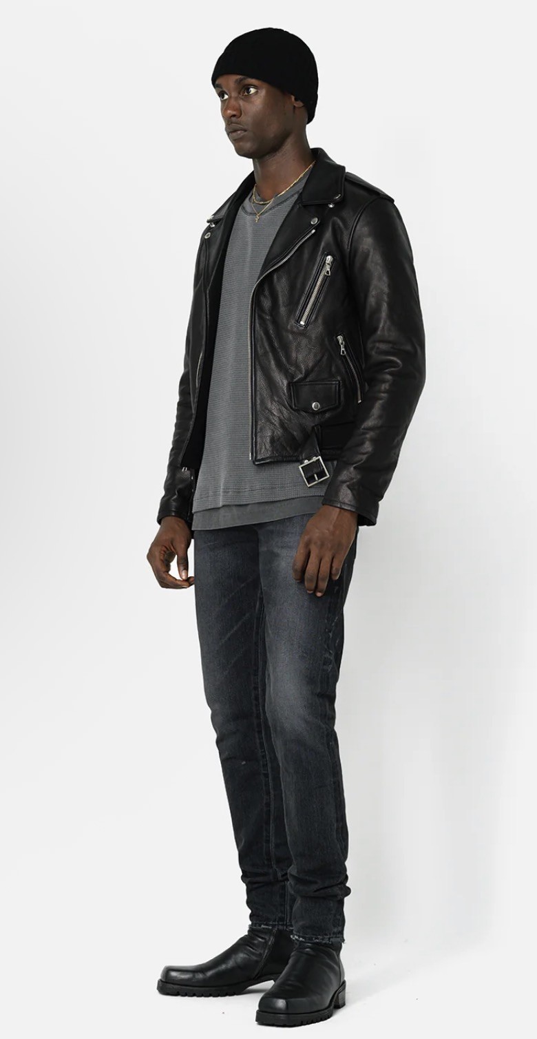 1998$ NEW Cropped John Elliott Leather Motto Jacket, Medium Size 2, Cow Leather