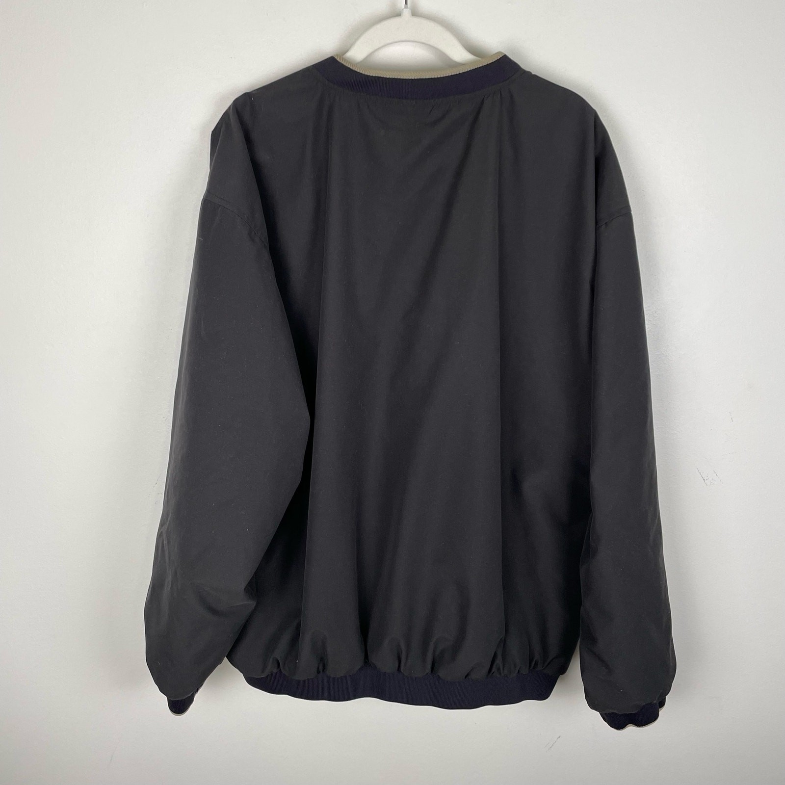 Vintage 90s Outdoor World Golf Windbreaker Jacket Pullover Mens XXL Black Retro
