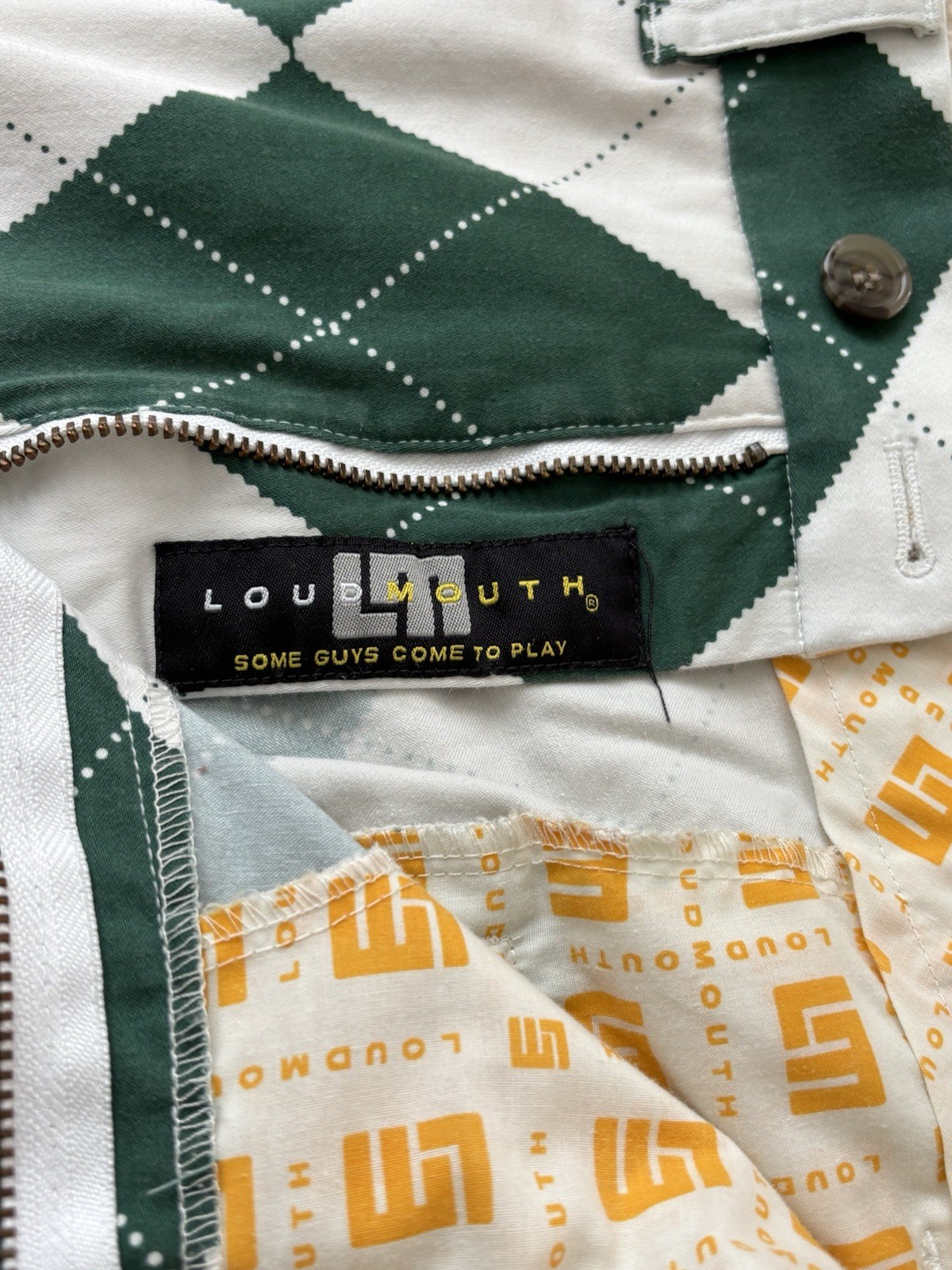 Loudmouth Argyle Men’s Golf Shorts Green SZ 40