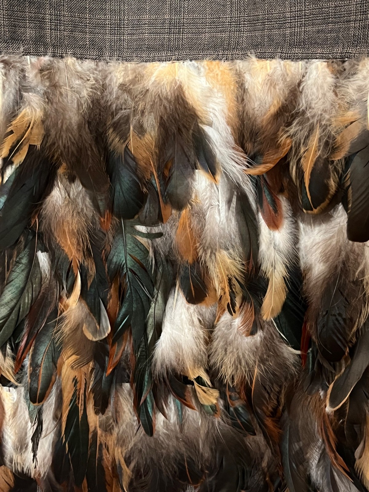 Custom Made Coat Women With Feather and Silk Lining Size M