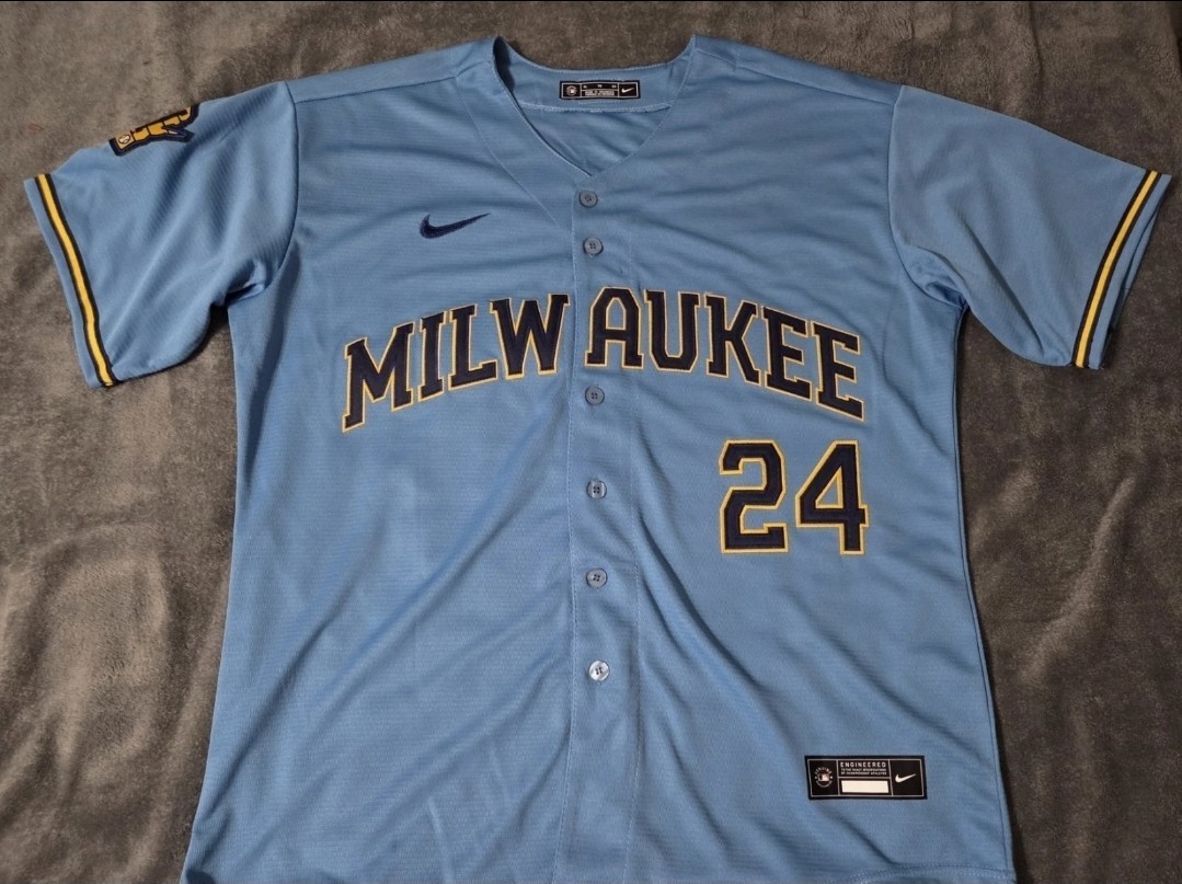 Fast Free Shipping! XL William Contreras Milwaukee Brewers Stitched Jersey