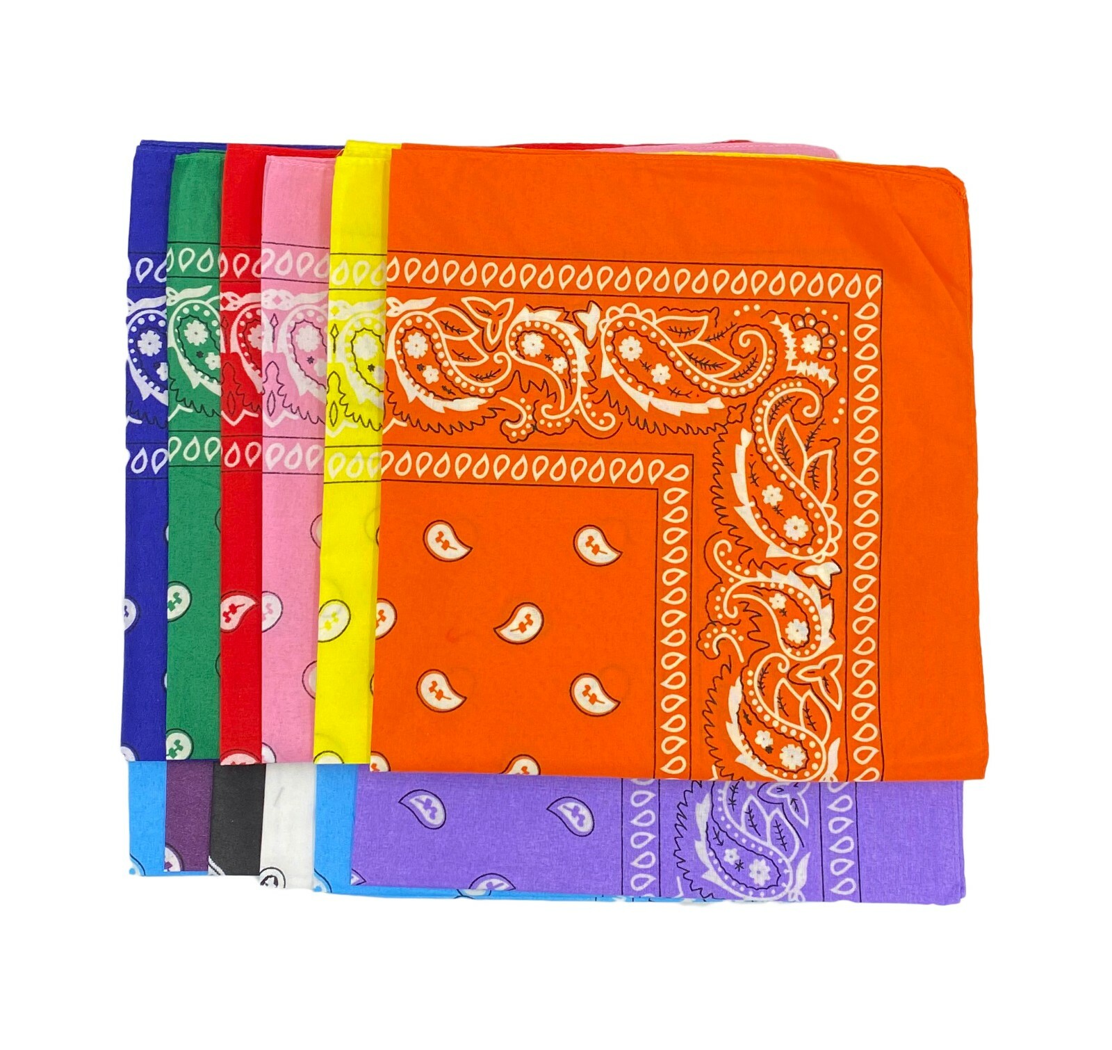 Goldenvalueable Paisley Bandana Scarf Assorted Color 12 PCS-22‘’X22”
