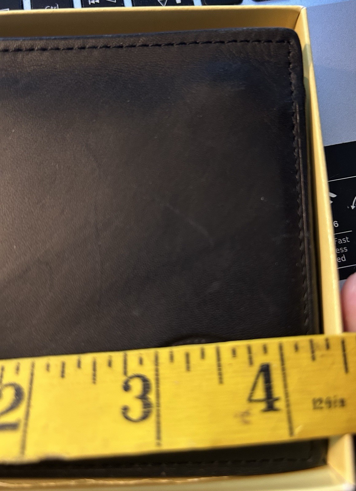 Genuine Kangaroo Brand Australia Bifold Black Leather Wallet in Box