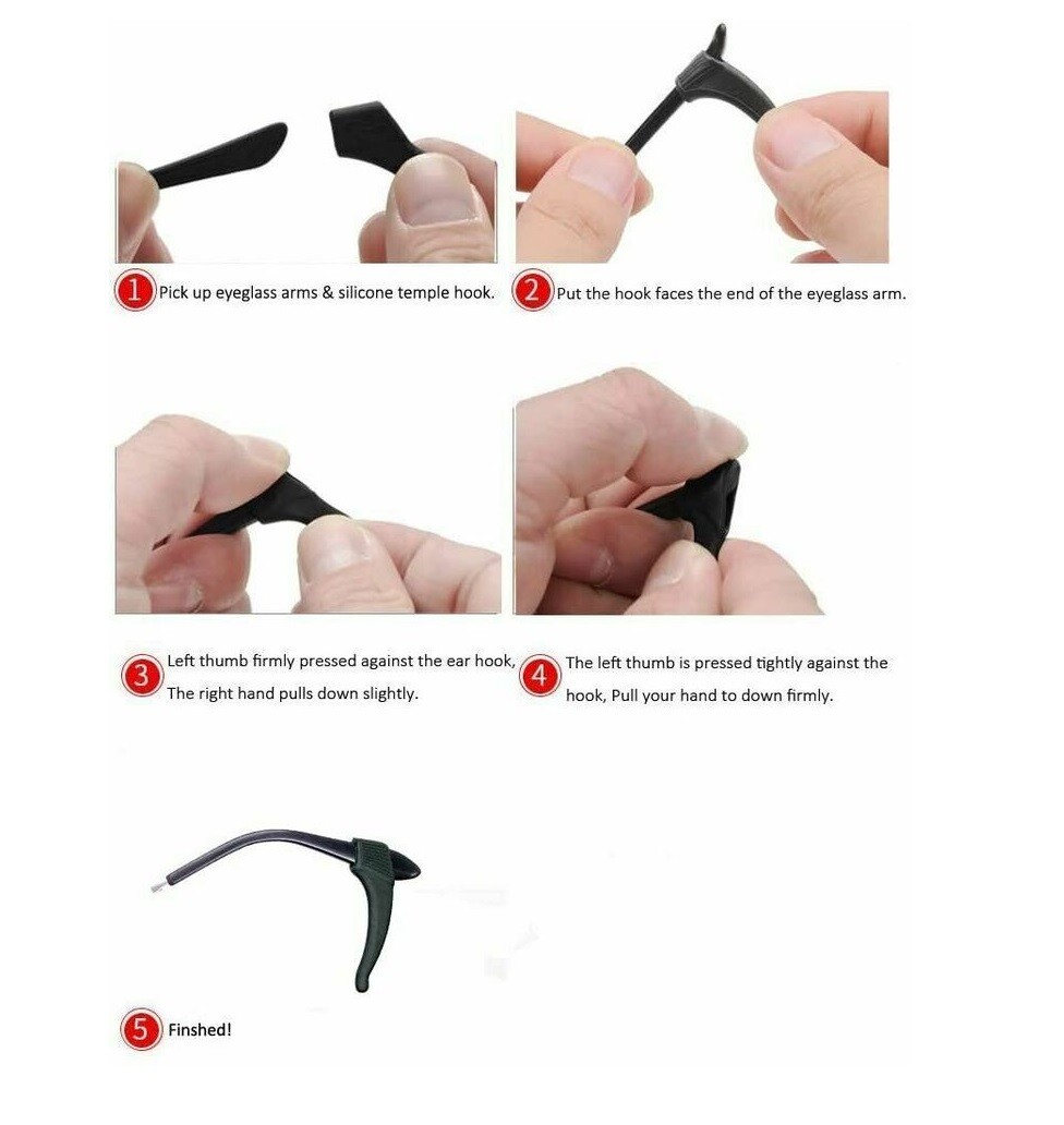 12× Anti Slip Glasses Ear Hooks Tip Eyeglasses Grip Temple Holder Silicone USA