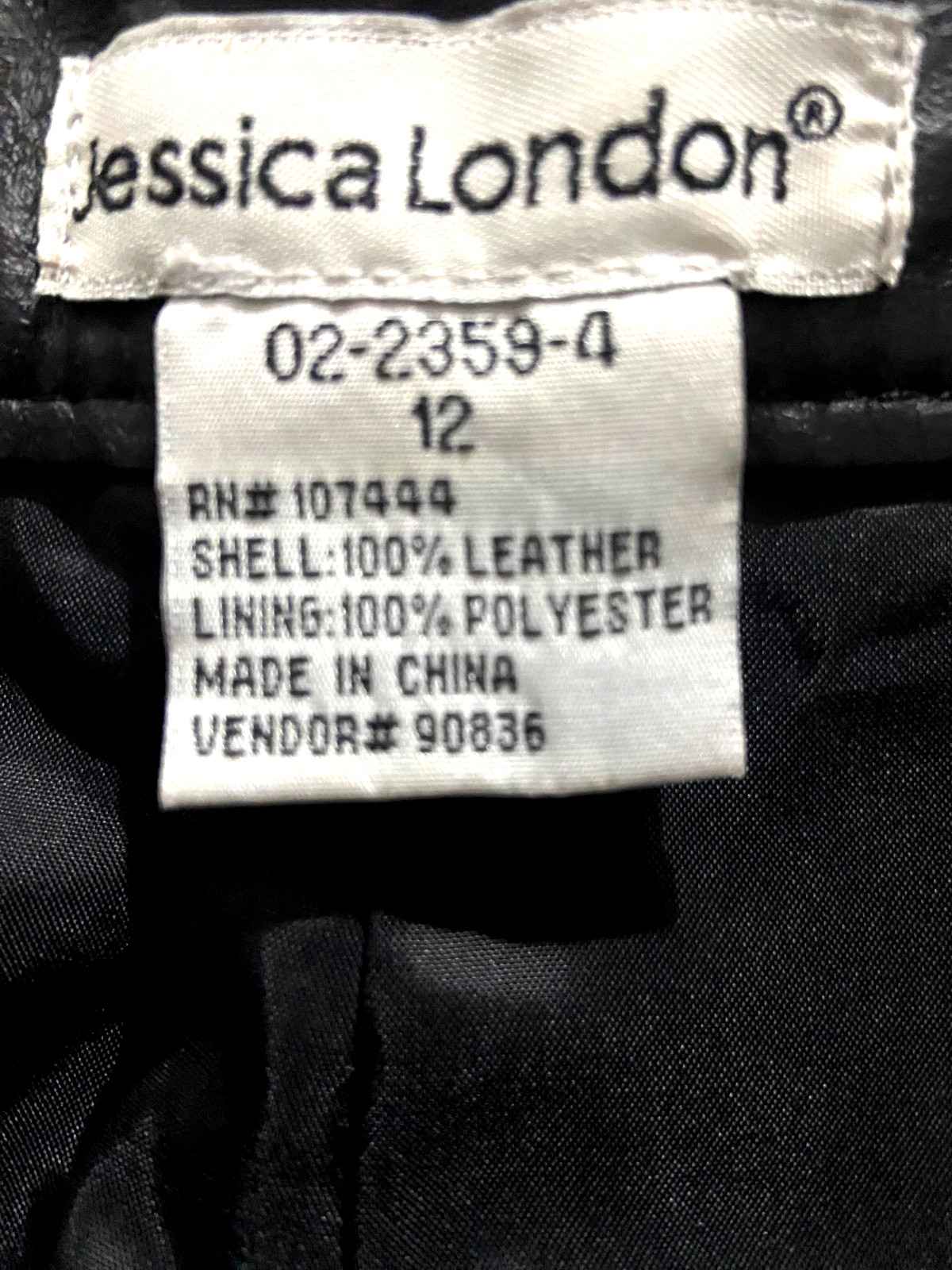 NWPT- Jessica London 100% Genuine Leather Pants (Boot Cut-Black) – Size 12