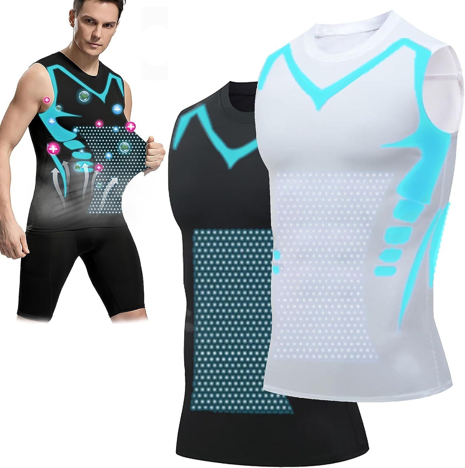2024 New Version Ionic Shaping Vest, Comfortable and Breathable Ice-Silk Fabric