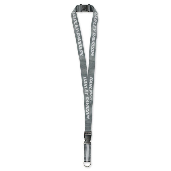 Harley-Davidson Ignition Breakaway Clasp Polyester Grey Lanyard – LY33454