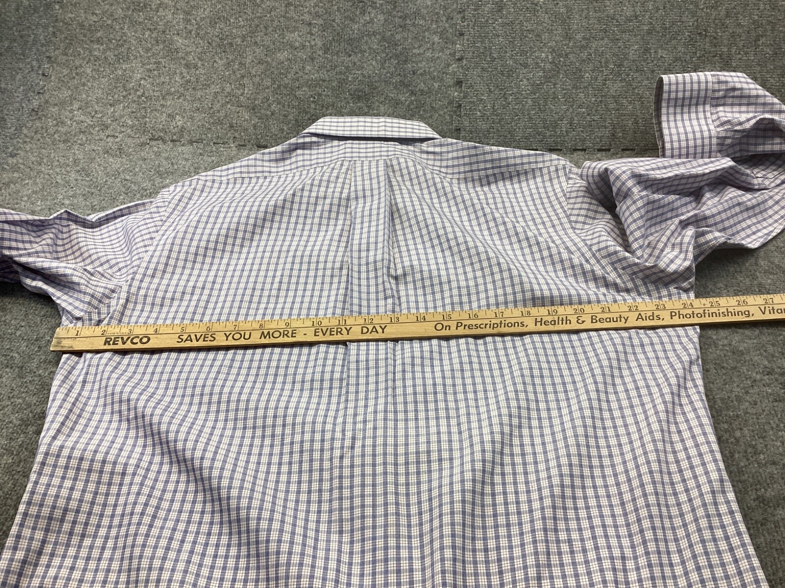 Brooks Brothers Shirt Mens 16.5 34 Blue Check Regent Non Iron Long Sleeve