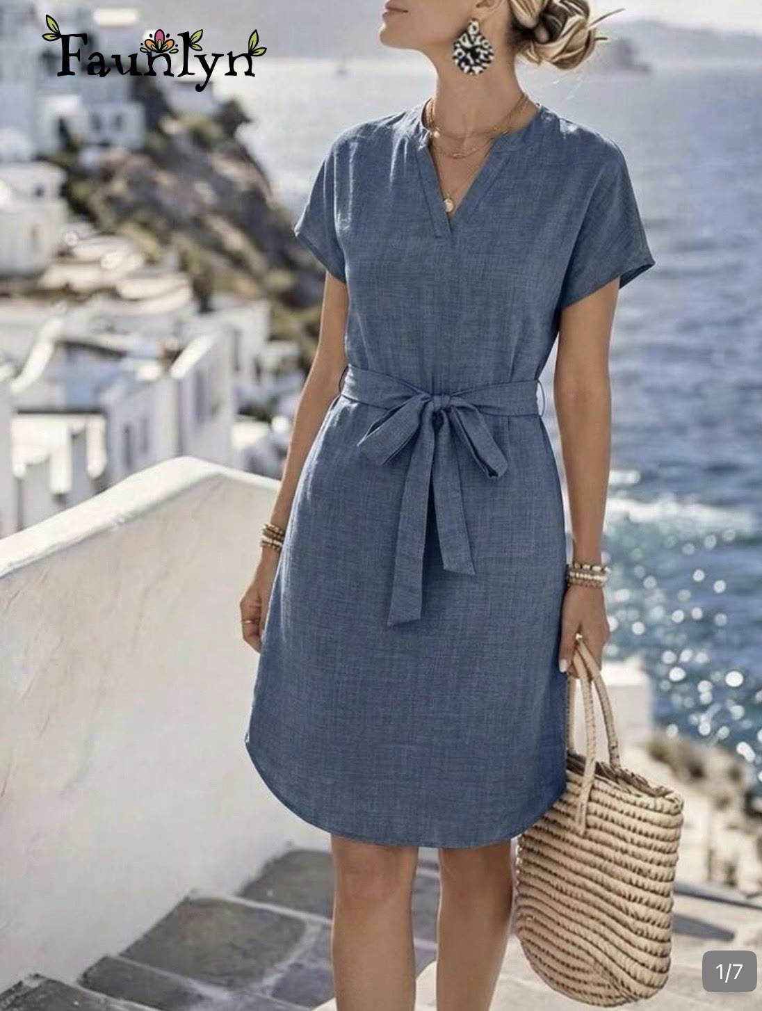 EMERY ROSE Women’s A-Line Waist Belted Dress Casual Dress Summer