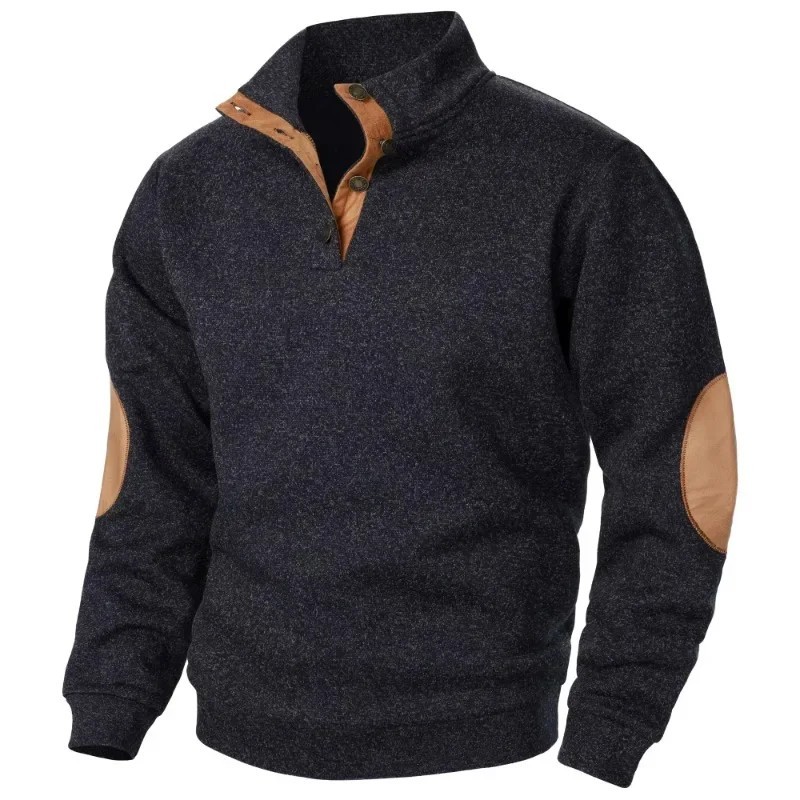 Men’s Long Sleeve Stand Collar Sweatshirt Casual Outdoor Streetwear Pullover