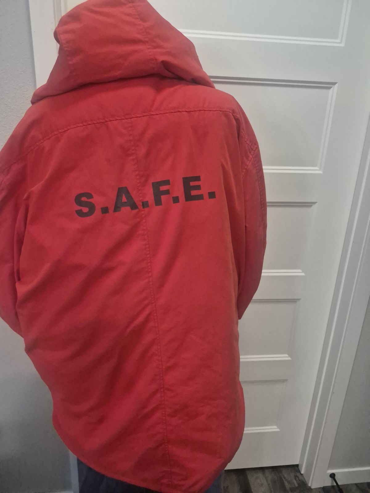BDA Super Bowl LII Hooded Insulated Logo Red Parka Jacket Men’s 4XL