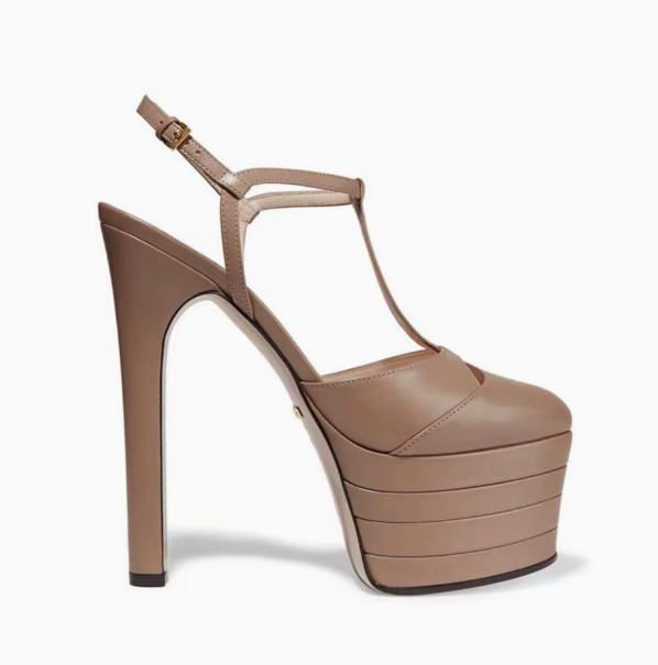 Elegant Womens Platform T-strap High Stilettos Rivets Pumps Fashion Sandals Club