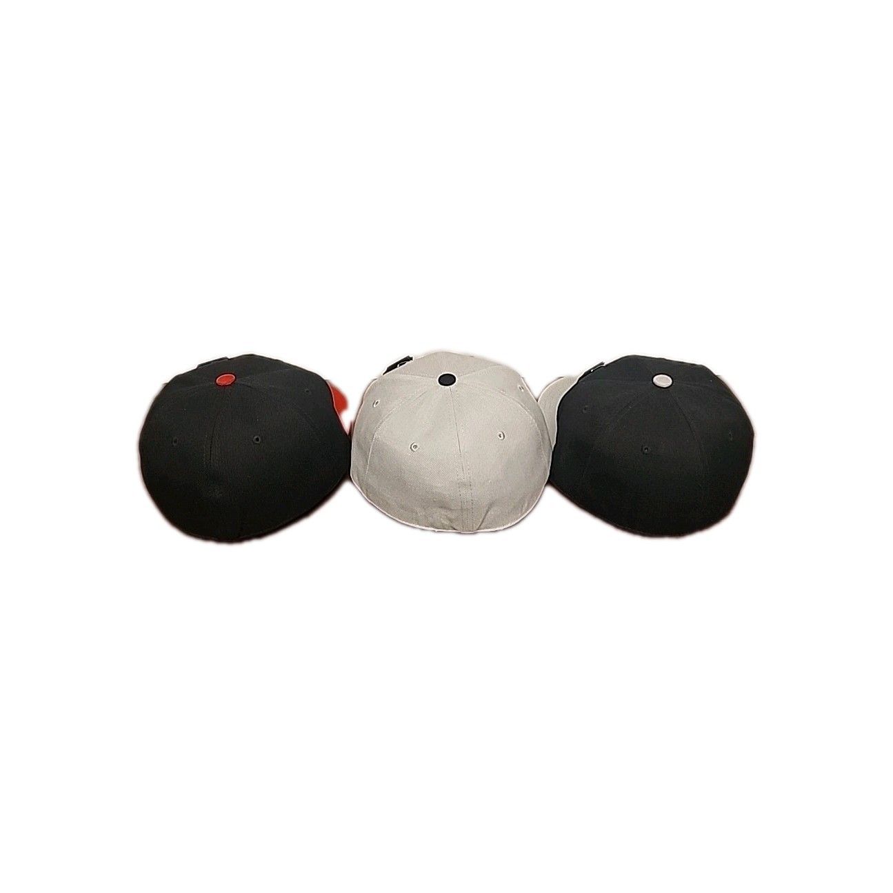 Premium Fitted Flat Bill Baseball Hat Blank Solid Color Structured Cap All Sizes