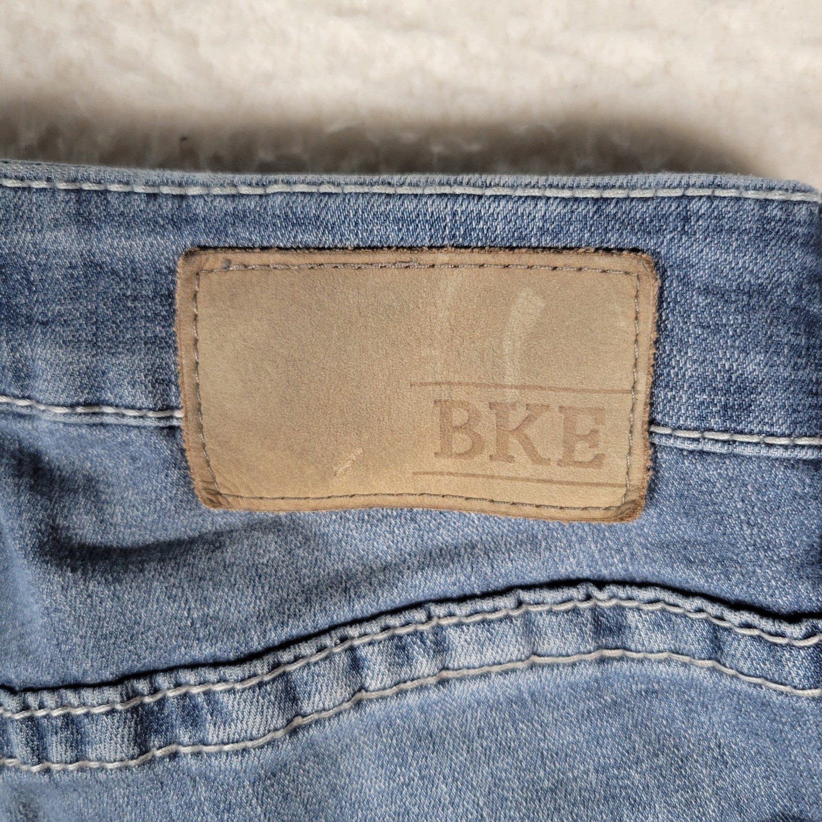 BKE Aiden Jeans Mens 30S Medium Wash Blue Slim Straight Stretch Denim Pants