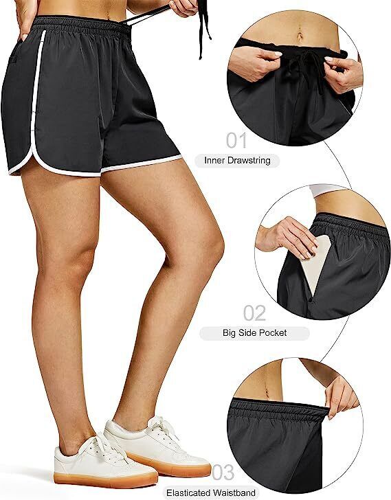 Women Running Gym Shorts Lounge, Workout , Yoga, or School. Comfy with Pockets