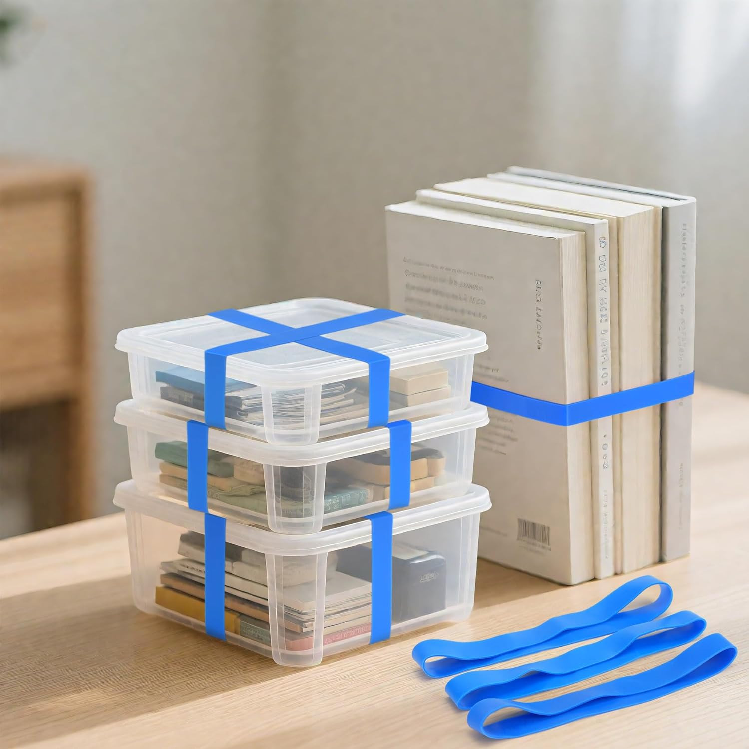 Large Rubber Bands, 30Pcs Size #107 Big Wide Elastic Bands, Heavy Duty Blue L…