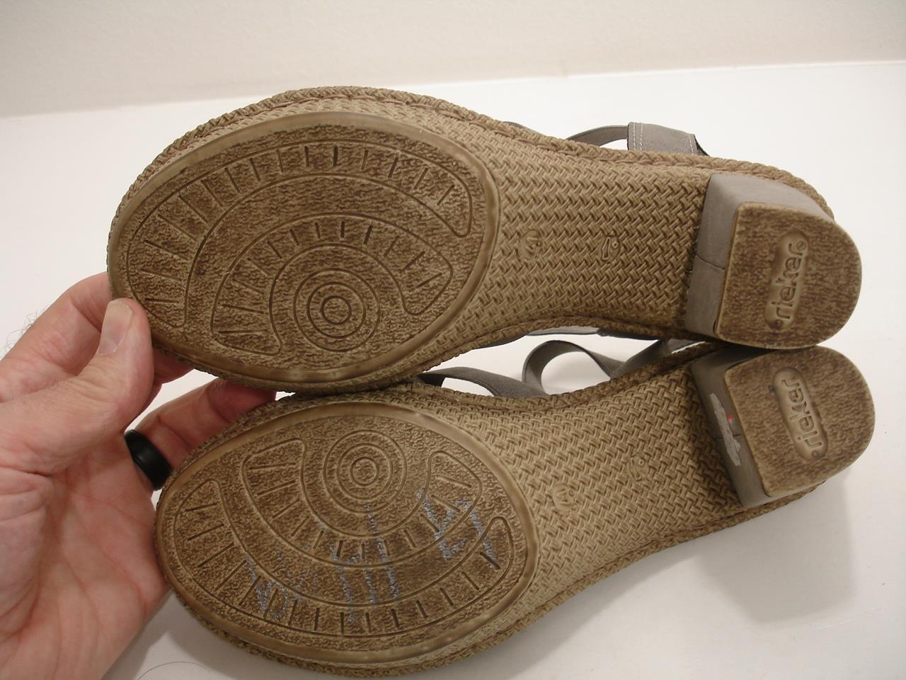 Women’s 9.5 sz 41 Rieker Slingback Sandals 66506 Gray Beaded Elasticated Stretch