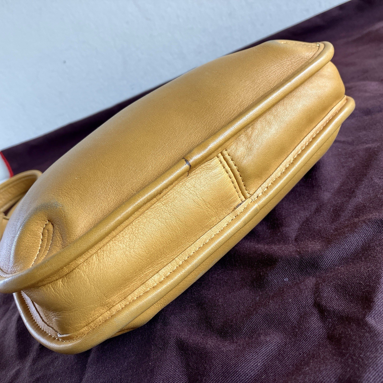 Vintage Coach Ergo Mini Zip Hobo 9020 Yellow Leather Shoulder Bag 90s USA