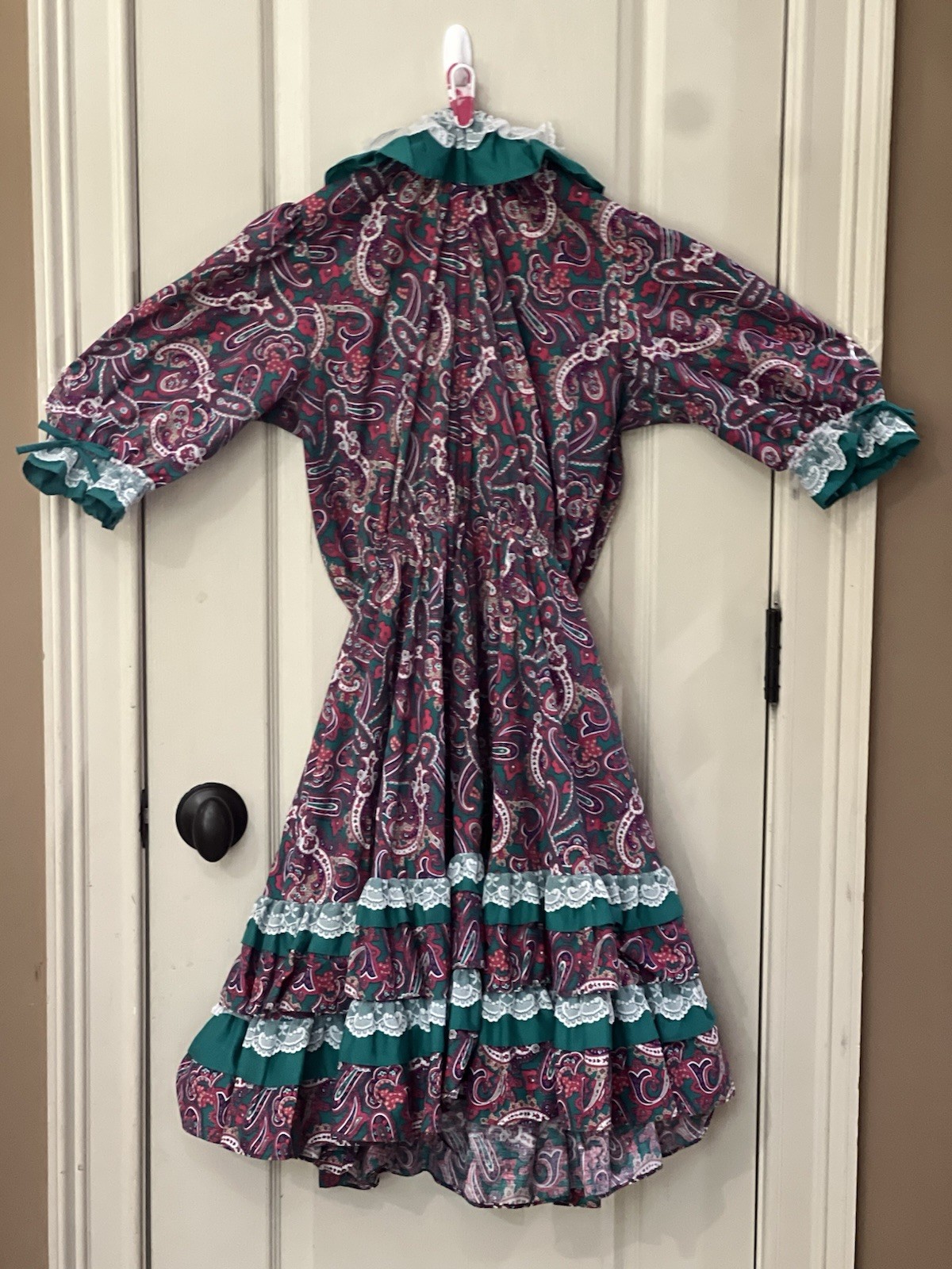 Partners Please! by Malco Modes Paisley Ruffle Lace 3/4 Sleeve Short Dress 10