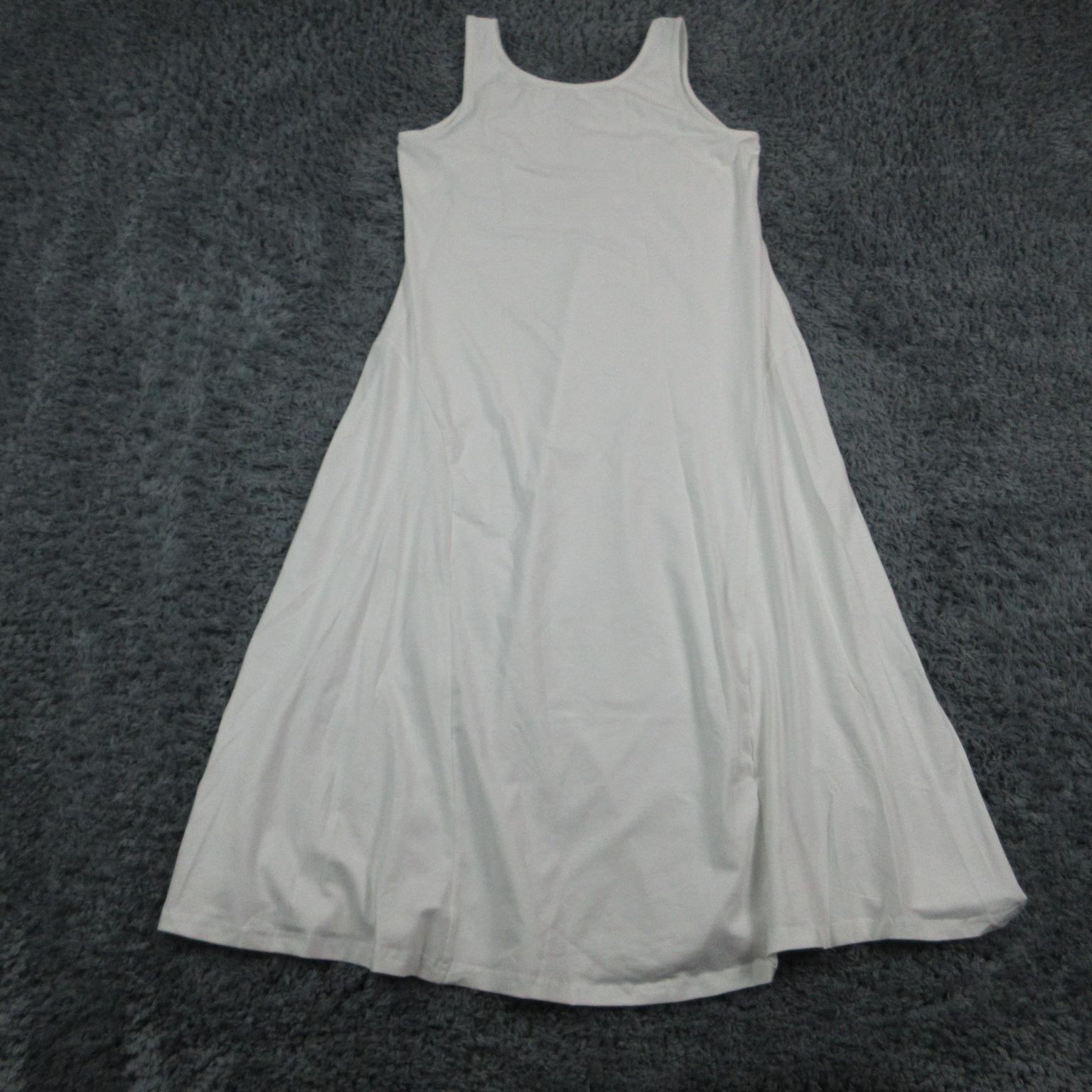 Jessica London Dress Womens 12 Petite White Tank A-Line Long Sleeveless NWT