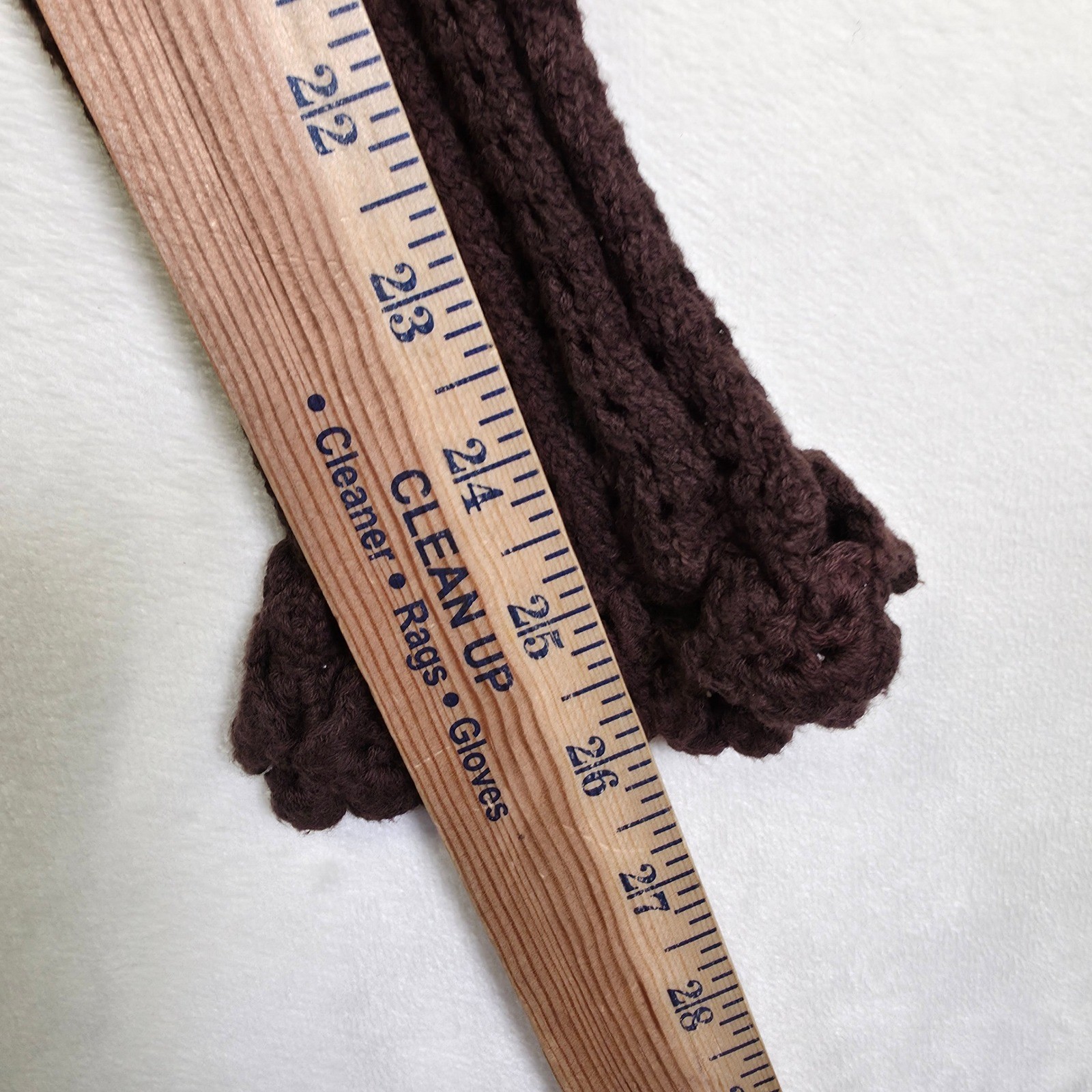 Crochet Knit Cardigan Womens L Brown Open Ruffle Ribbed Layering Lounge Sweater