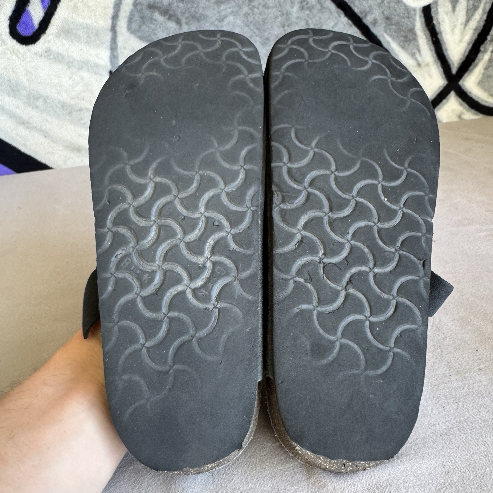 Size 40/W9/M7 – Birkenstock Boston Soft Footbed Suede Leather Black