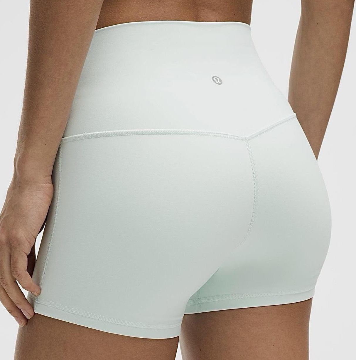 Lululemon Align Women’s Light Blue High-Rise Biker Yoga Shorts 4″ Solid Stretch