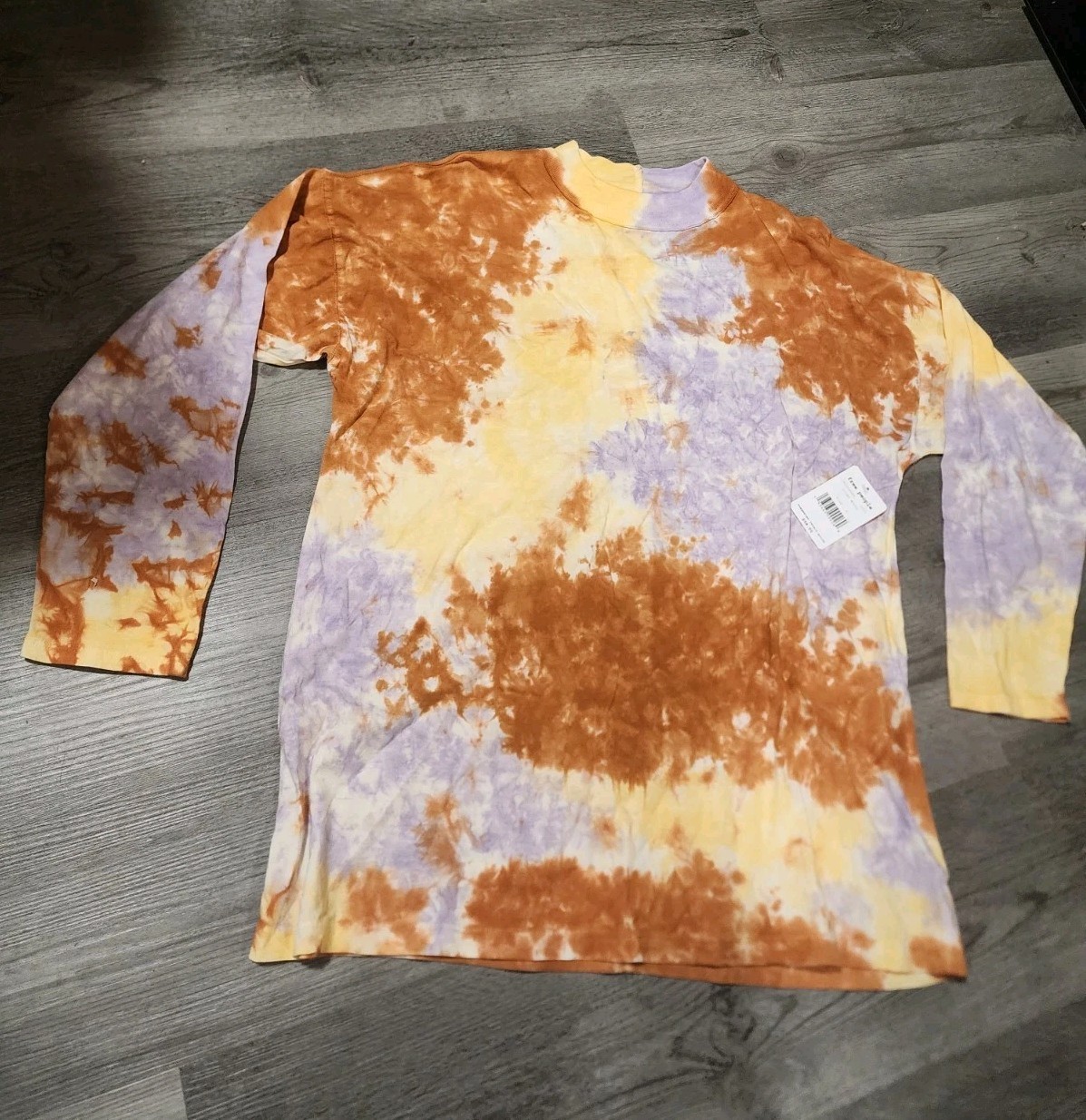 We The Free Lilac Woods Small Tie Dye Oversized Long Sleeve T-Shirt Free People