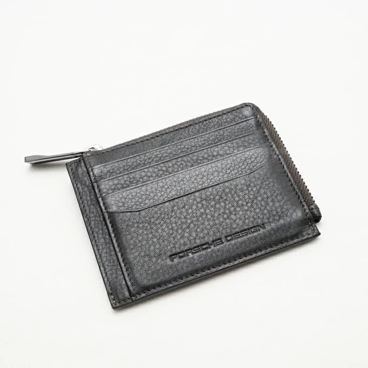 PORSCHE DESIGN Card Case Holder Leather Dark Brown 95x115mm Unused