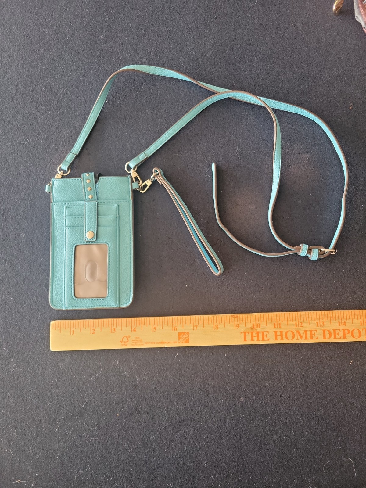 Light Blue Crossbody Phone Bag W/ Card Pockets 6.5in X 4in