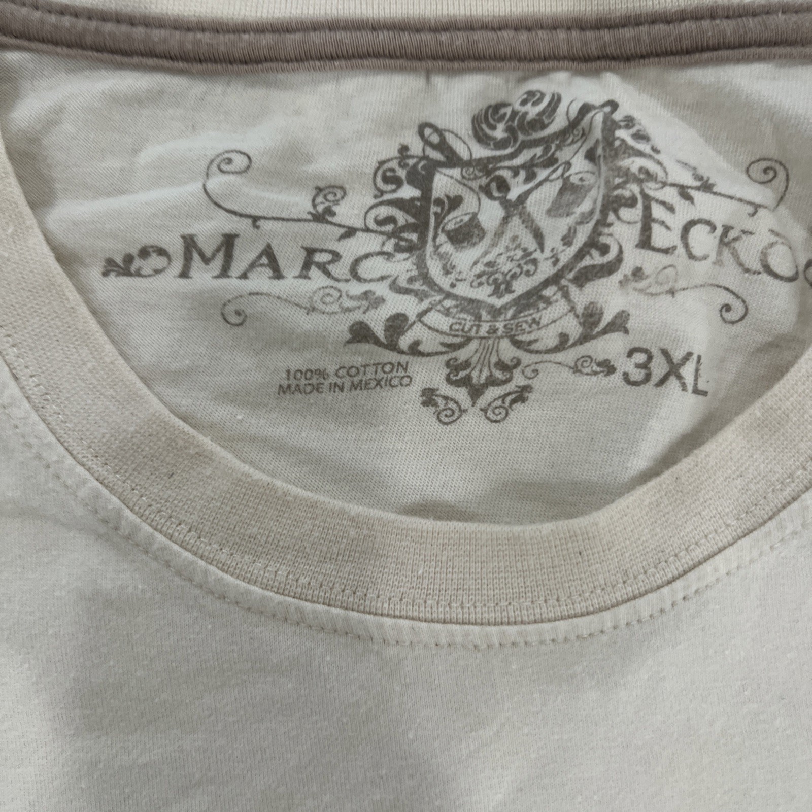 Marc Ecko Cut & Sew Graphic T Shirt Men’s 3XL Ivory Money Bottles Skull Tee