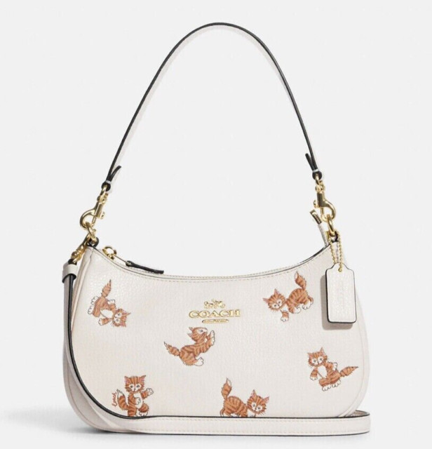 Coach Teri Women’s Leather Shoulder Bag – Dancing Kitten Chalk (CC777)