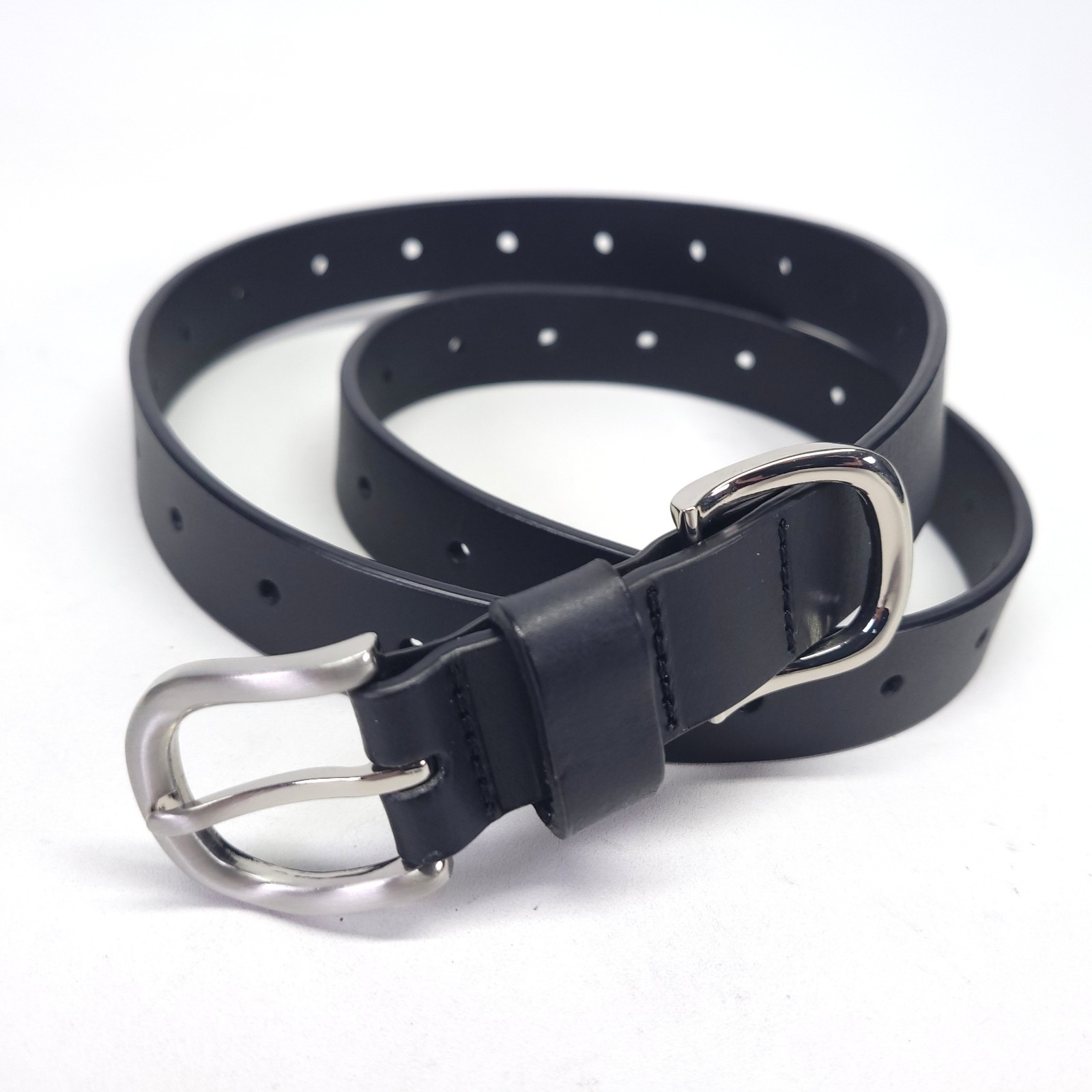 Metal Keeper Leather Belt 30 32 34 Black