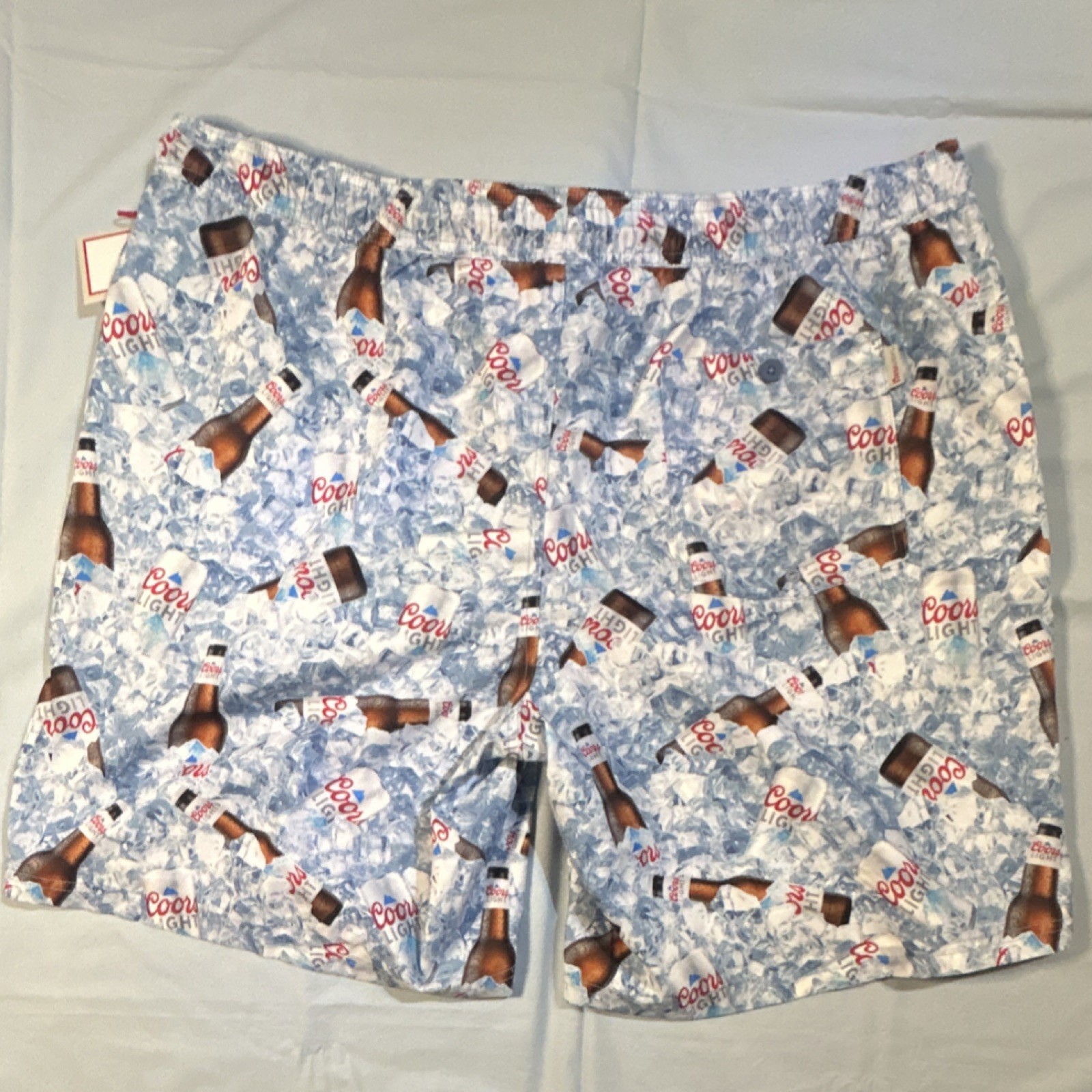 Coors Light Men’s Swim Shorts Trunks 2XB Big & Tall Blue Beer Bottle No lining