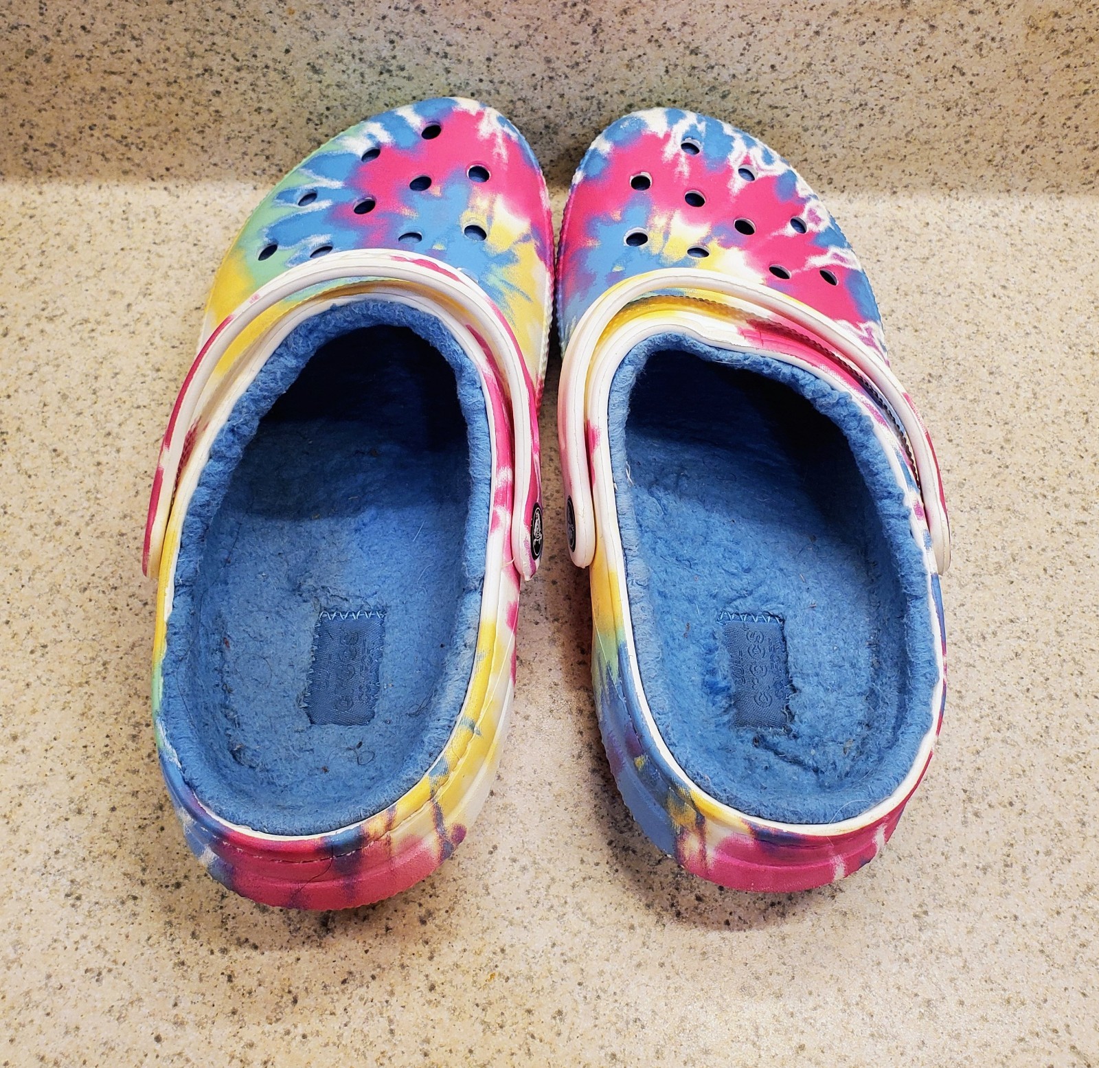 Crocs Baya Tie-dye Graphic Clog US M6/W8 Unisex Pastels Multi Swirl Design Lined