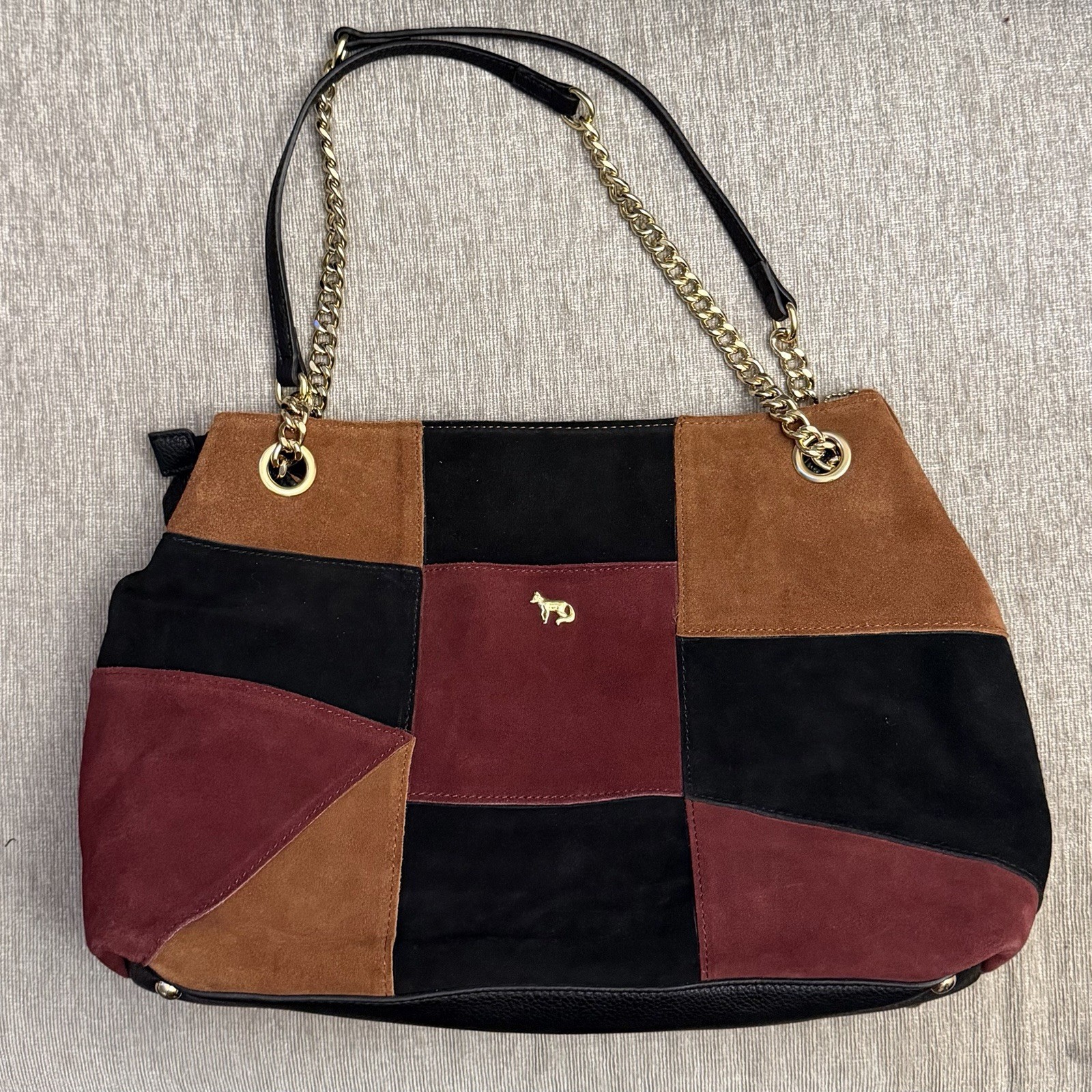 Emma Fox | Gorgeous Patchwork Leather/Suede Shoulder Bag