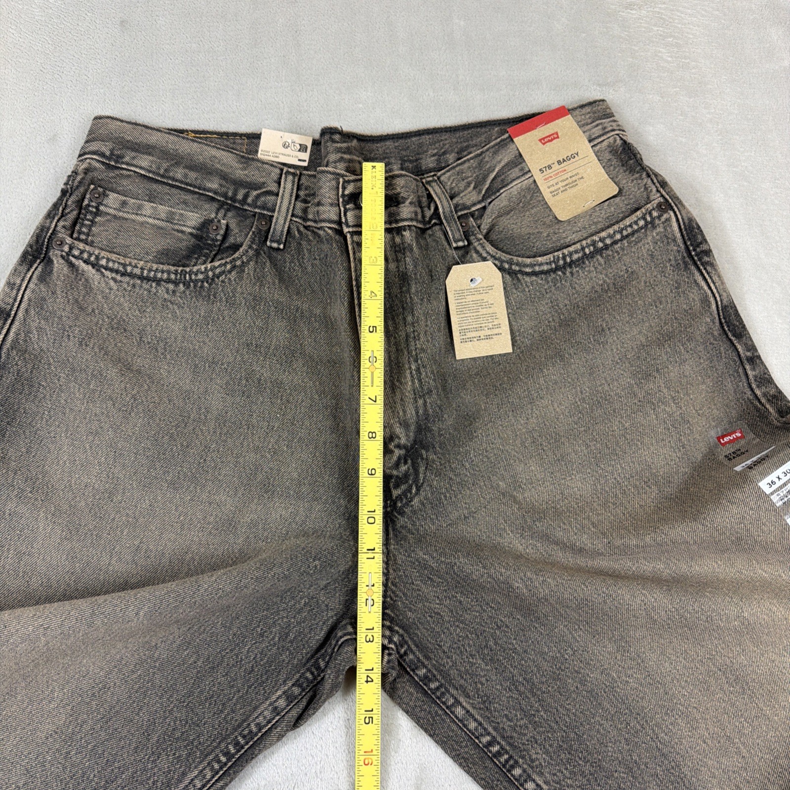 Levi’s 578 Baggy Denim Jeans Men’s Size 36×30 Gray Cotton Y2K